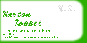 marton koppel business card